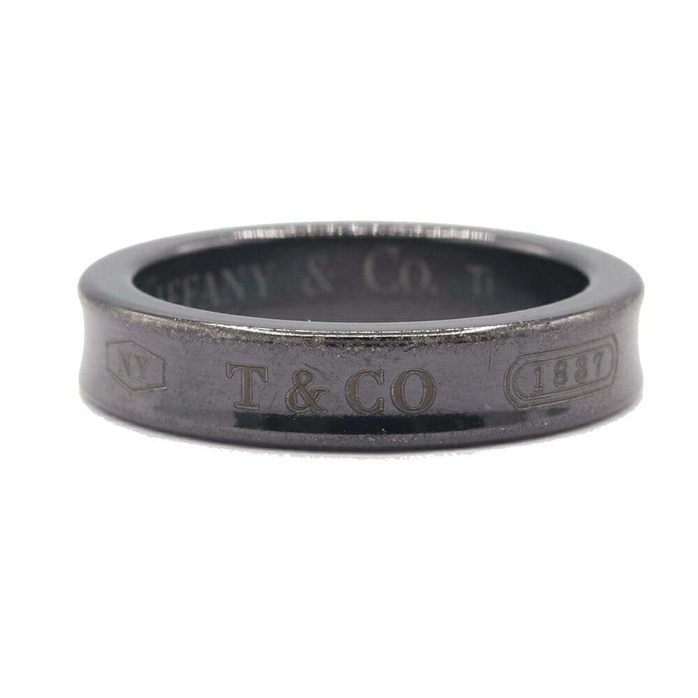 ティファニー リング 1837 ナローリング ブラック チタン 中古 指輪 アクセサリー レディース 女性 TIFFANY＆CO