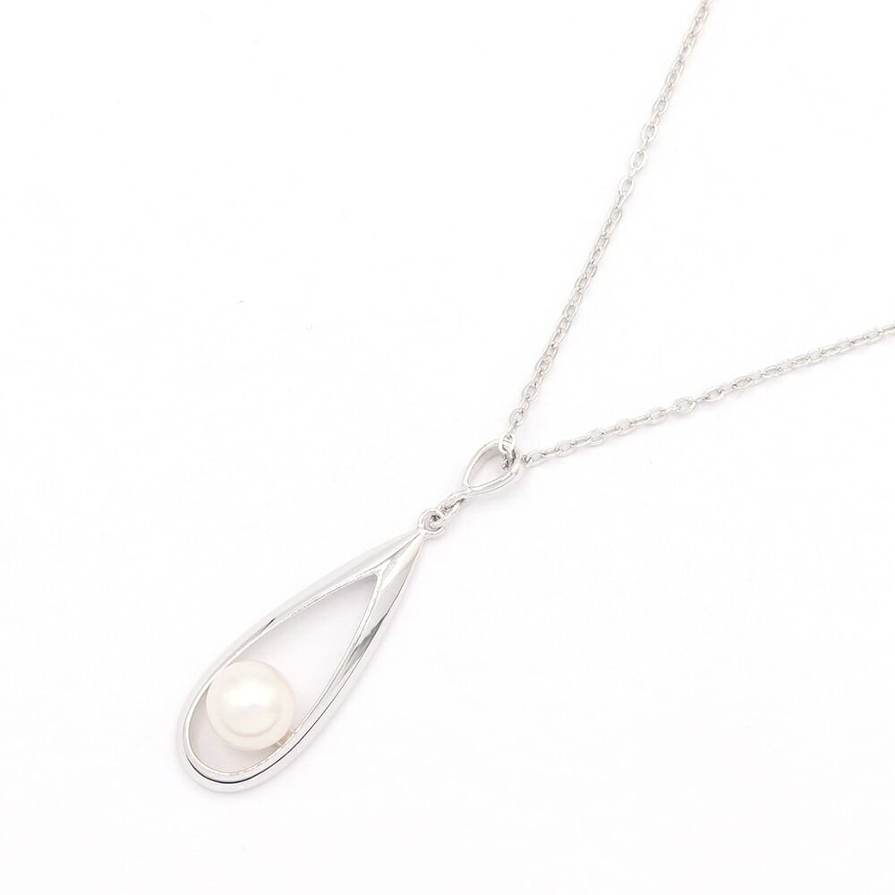 ミキモト ネックレス SV スターリングシルバー925 パール 中古 アクセサリー ペンダント 真珠 ジュエリー レディース MIKIMOTO