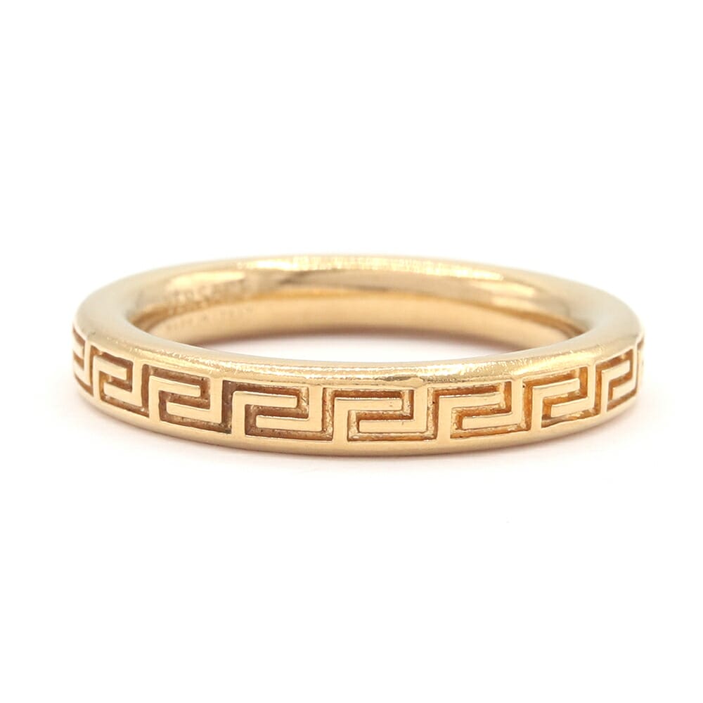 ヴェルサーチ リング グレカリング DG56785 ゴールド メタル 17号 中古 指輪 アクセサリー ロゴ メンズ レディース VERSACE