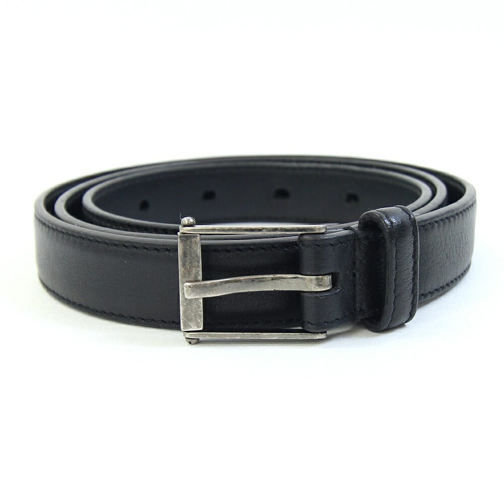 サンローラン ベルト 479391 ブラック シルバー金具 レザー 85cm 中古 ファッション スクエアバックル レディース SAINT LAURENT