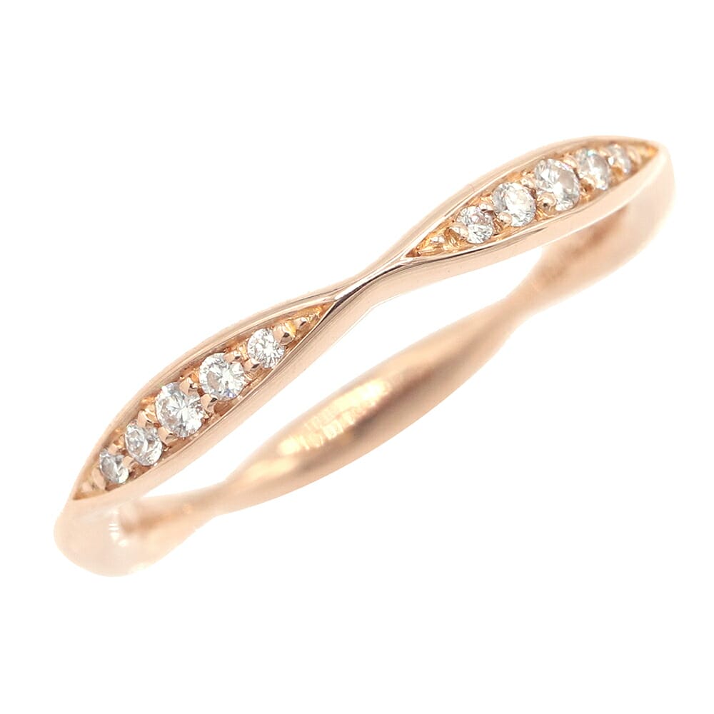 シャネル 輪っか カメリア寄せあわせ ハーフエタニティ 10P金剛石 J10836 750 PG 大きさ50 中古 指環 華燭の典 レディース 宝飾品 貴石 付属物 CHANEL