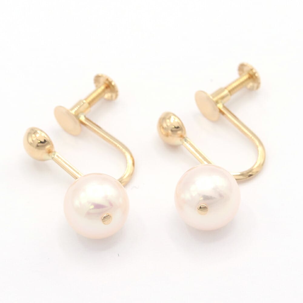 タサキ イヤリング パール 6.6粍 K18 YG 中古 耳 イヤー 付属品 宝飾品 真珠 TASAKI