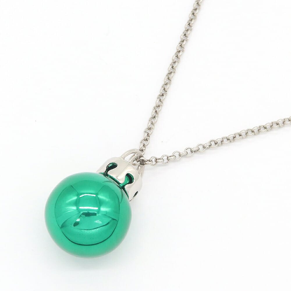 バレンシアガ ネックレス グリーン シルバー メタル 中古 ペンダント アクセサリー ボール オーナメント レディース メンズ BALENCIAGA｜マダムブランド 店 29,850円