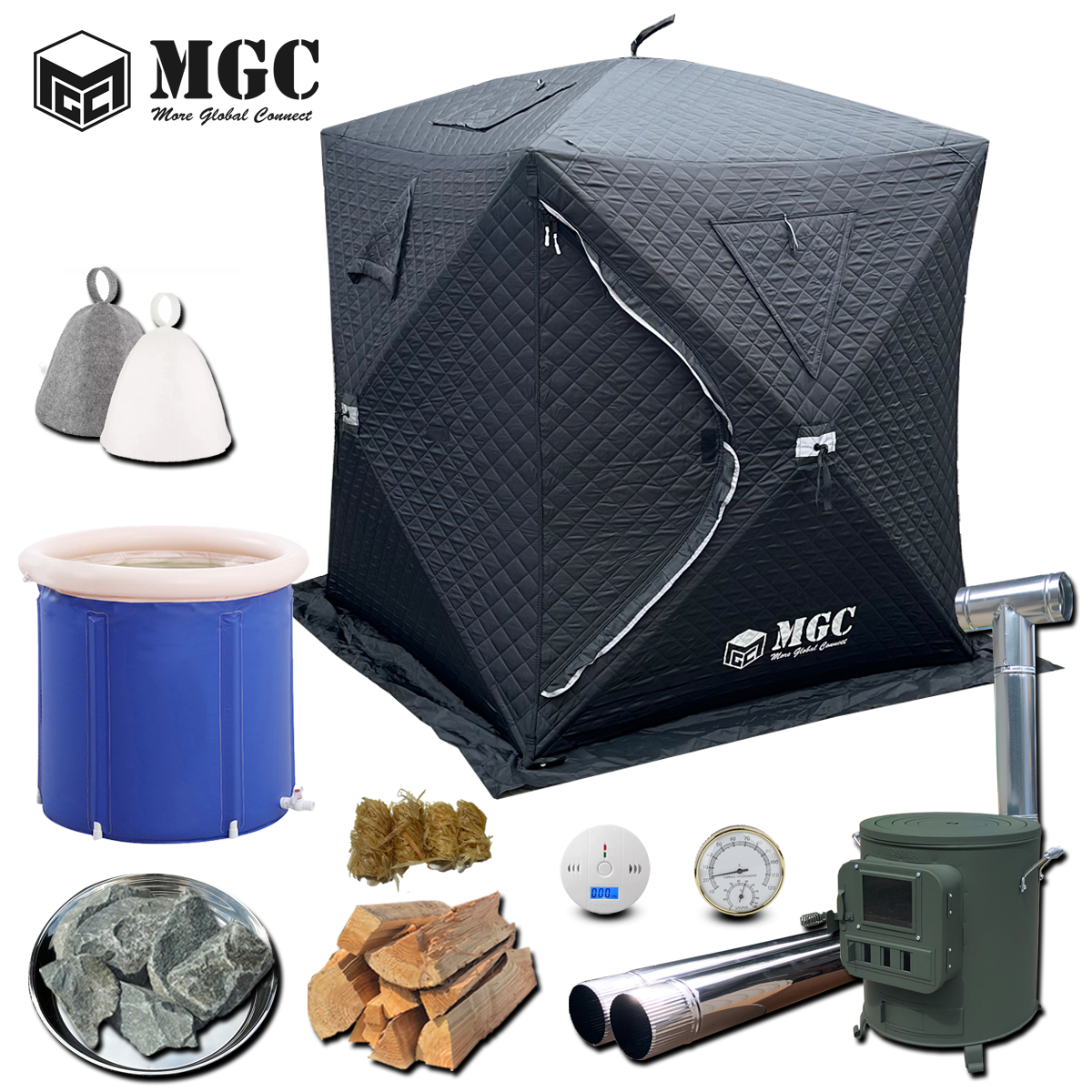 テントサウナとストーブセット テントサウナ ストーブ セット 定員 6人 エコで省エネ 自宅でオシャレ