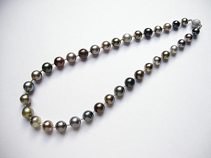 黑蝴蝶珍珠各种干涉色项鍊自然多彩色巴罗克式 44 厘米