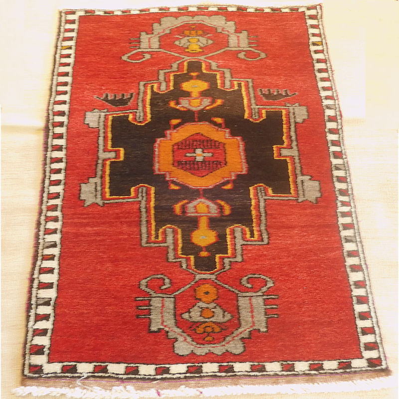 【美品】トルコ ラグ 玄関サイズ  アンティーク ヴィンテージ グランピエ carpet220201-2-1.jpg