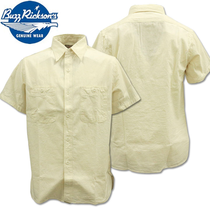 BUZZ RICKSON'S(バズリクソンズ)CHAMBRAY S/S WORK SHIRT(シャンブレーワークシャツ)BR35857-105 Off White