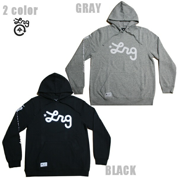 LRG パーカー LIFTED SCRIPT PULL OVER HOODIE LOH3MLOXX グレー ブラック 
