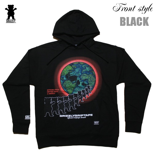 GRIZZLY パーカー GRIZZLY Stroke of Midnight Hoodie [BLK] vigr23ho101 ブラック 黒 【 2023 グリズリー パーカー / スウェット フーディー / メンズ プルオーバー /スケーター スケボー スケートボード/ B系 / 】｜メリケンマーケット Street wear
