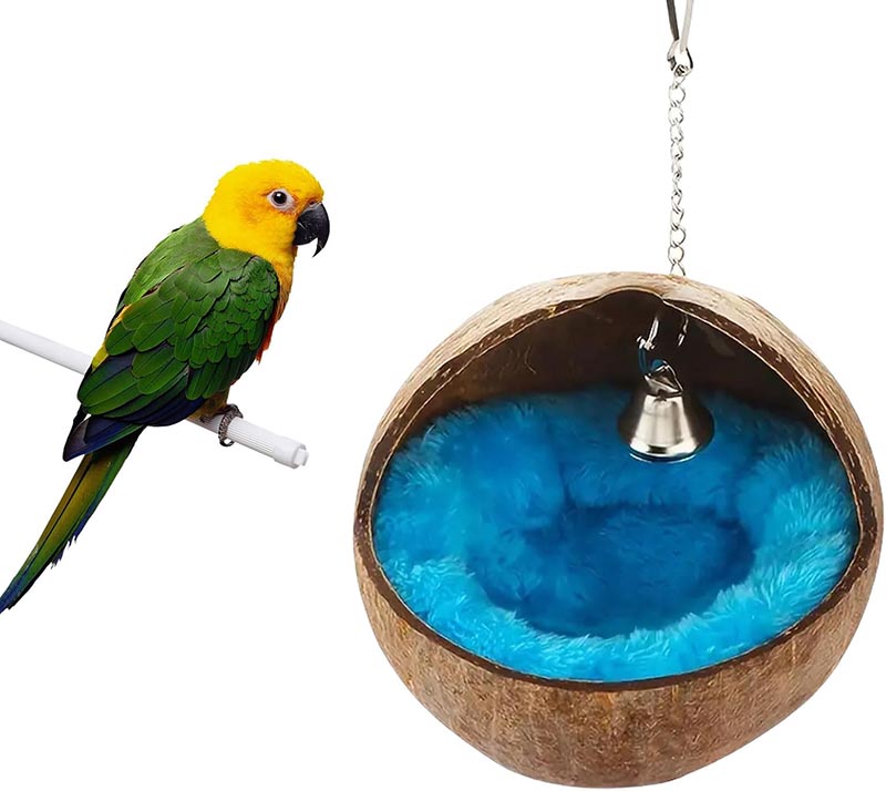 楽天市場】ココナッツシェル鳥の巣 天然 ココナッツ殻 オウムの巣