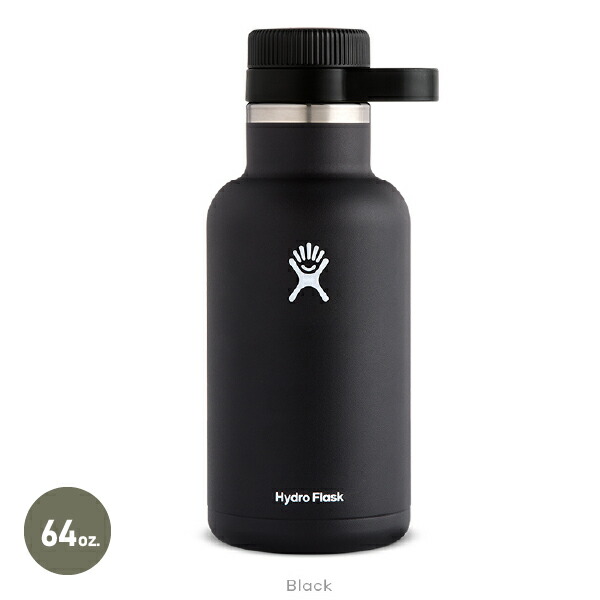 ハイドロフラスク Hydro Flask グロウラー 64薬局衡オンス 黒いこと 8900290032171 [壜 ステンレス鋼]