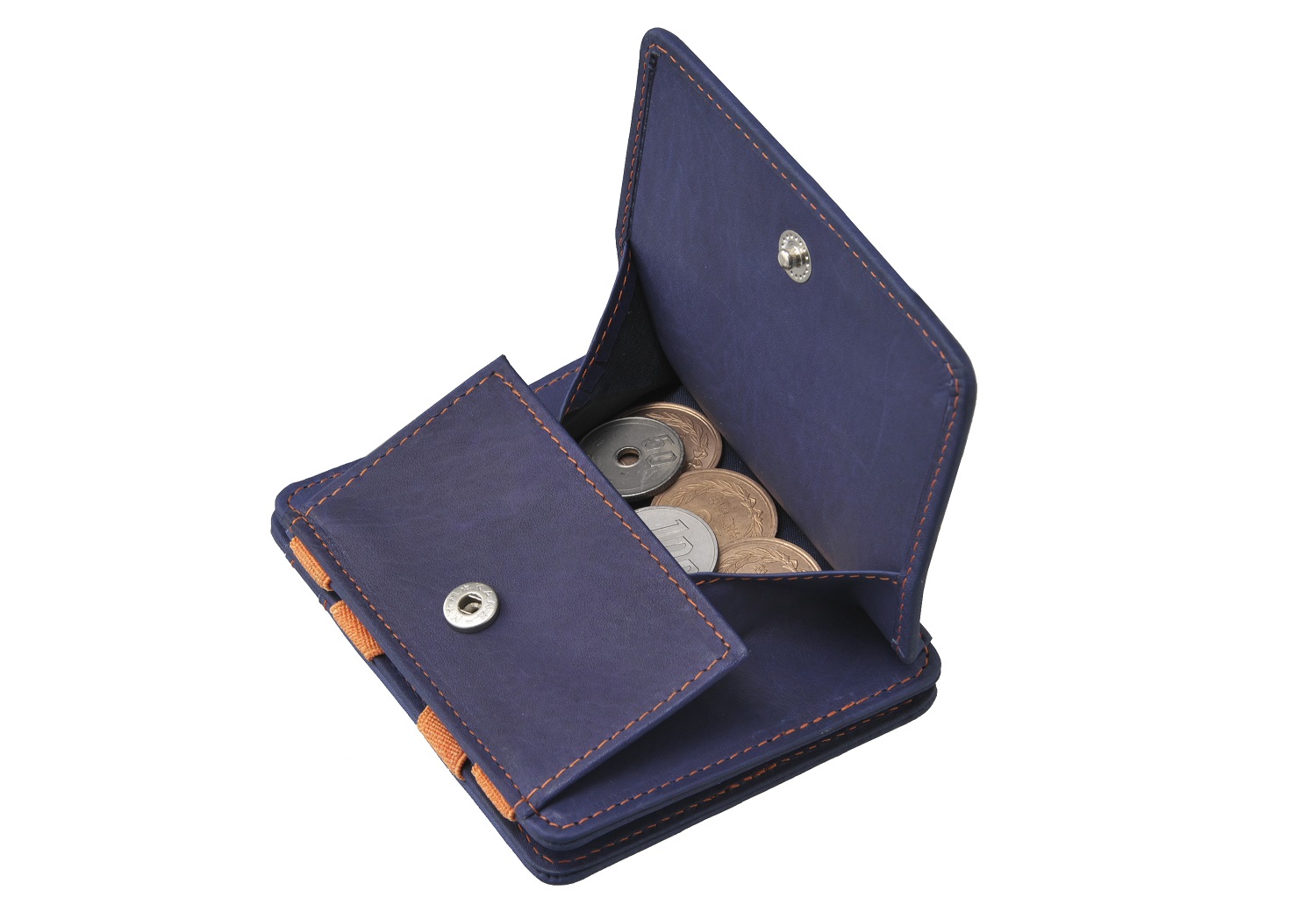 Hunterson コイン入れつきマジックウォレット 魔法の財布 日本紙幣二つ折り対応 ワイド 全15色 手品 不思議 人気 パタパタ カード