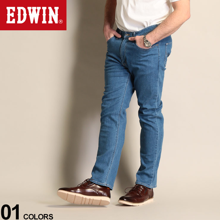 大きいサイズ メンズ EDWIN (エドウィン) やわらかストレッチ インターナショナルベーシック ジーンズ FLEX 403 フェードブルー パンツ ロングパンツ ジーンズ ジーパン デニム ストレート ストレッチ 伸縮 ベーシック E403F983844