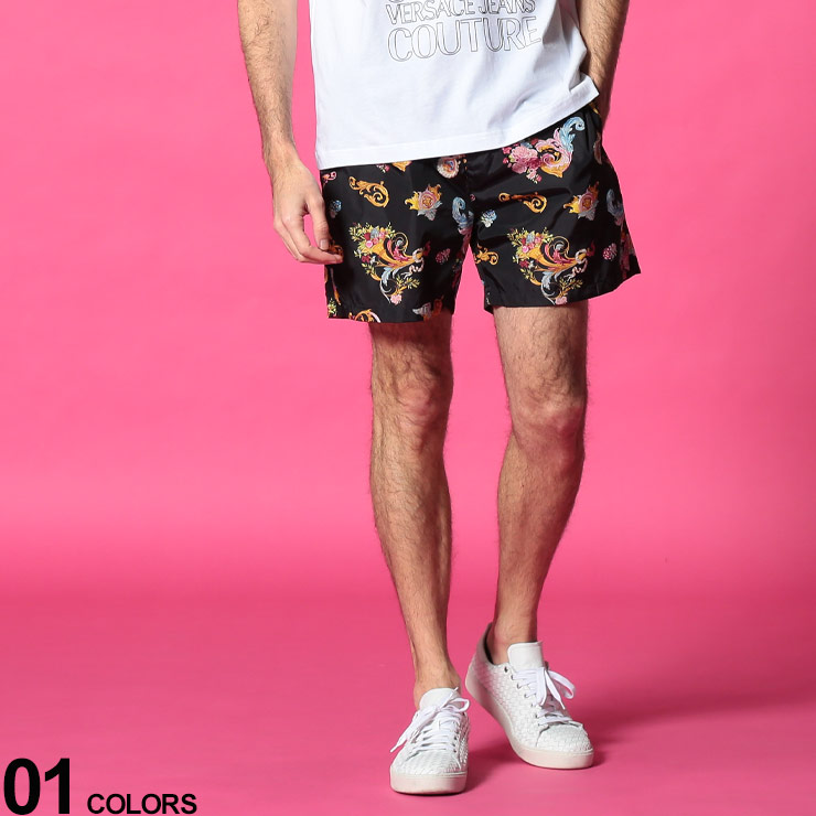 Versace Jeans Couture ヴェルサーチェ ジーンズクチュール 真っ盛り天質 総柄 酉生ゴム 遊撃下穿ブランド メンズ 男の人 ボトムス パンツ ショートパンツ トランクス 春期 九夏 運動競技 総柄 刷り出す Vca4gwa1a Hbpublications Com