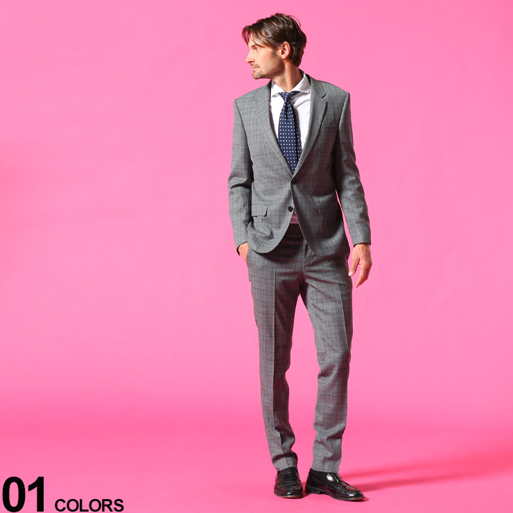 売れ筋 Hugoboss ヒューゴボス ウール混 グレンチェック シングル 2ツ釦 ノータック スーツ Slim Fitブランド メンズ 男性 紳士 スーツ ビジネス フォーマル シングルスーツ ノータック チェック 細身 Hbhgc 内祝い Aqsasport Org
