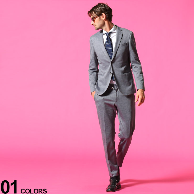 激安大特価 Hugoboss ヒューゴボス ブランド メンズ 男性 セット セットアップ ジャケット ビジカジ ビジネス 細身 きれいめ Hugoboss ヒューゴボス ストレッチ シングル 2ツ釦 ジャケット ウエストゴム ノータック パンツ スーツ ブランド メンズ 男性 セット