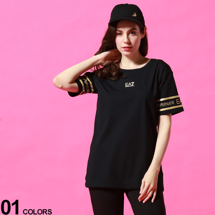 Tシャツ カットソー トップス レディース Tシャツブランド 半袖 クルーネック ロゴテープ エンポリオアルマーニ Ea7 Armani Emporio Tシャツ Eal3ktt19tj29z 丸首 ストリート スポーツ プリント シャツ 半袖 大人の上質 Funerariasagradocorazon Cl