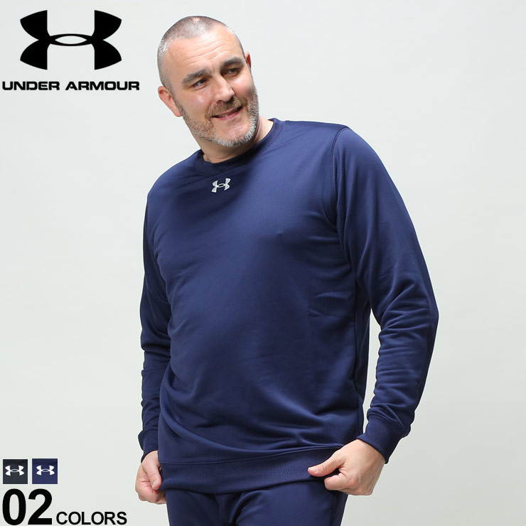 大きいサイズ メンズ UNDER ARMOUR (アンダーアーマー) LOOSE ワンポイント クルーネック スウェットシャツ TEAM ARMOUR SWEATCREW トレーナー プルオーバー 裏毛 1375827