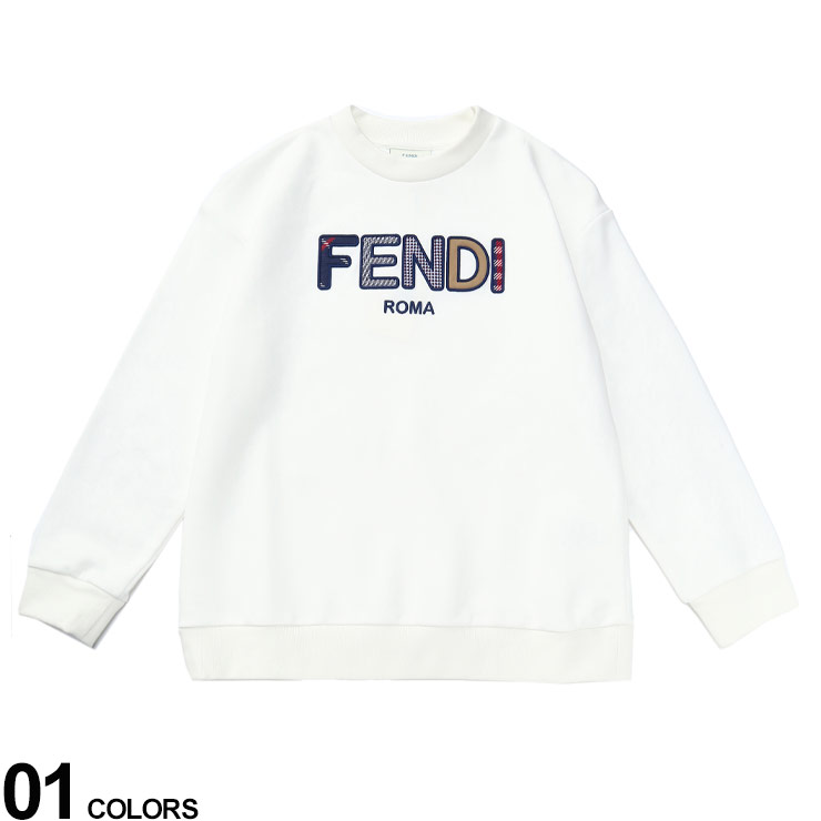 安いそれに目立つ FENDI フェンディ フロントロゴ クルーネック