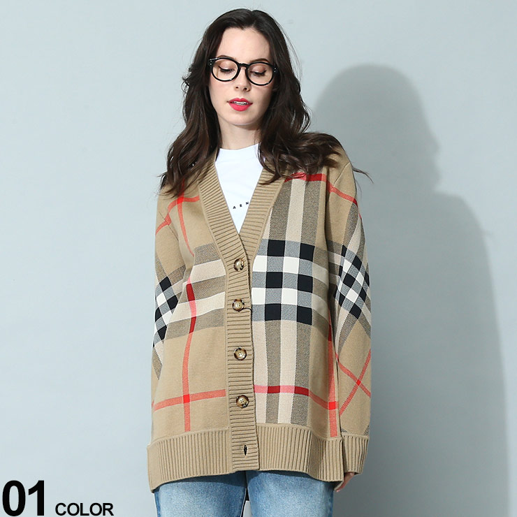 Burberry レオパード柄 チェック カーディガン Burberry レオパード柄 チェック カーディガン Burberry