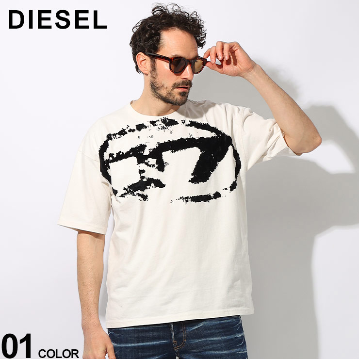 DIESEL (ディーゼル) オーバルDロゴ フロッキープリント クルーネック 半袖 Tシャツ DSA130490DQAU ブランド メンズ 男性 トップス ティーシャツ 半袖 ストリート 7,623円