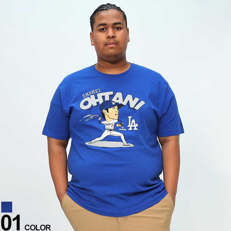 NEW ERA (ニューエラ) NEW ERA×大谷翔平 ピッチング クルーネック 半袖 Tシャツ 14367851D22 大きいサイズ メンズ トップス シャツ 半袖