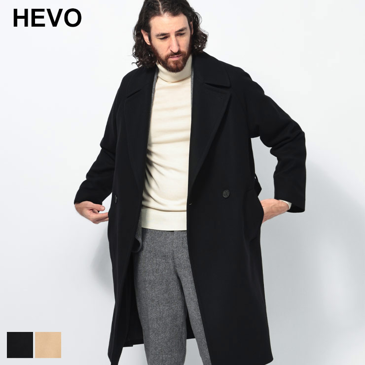 イーヴォ HEVO ウール混 ダブル ロングコート BRINDISI HEVBRINDISIG725 ブランド メンズ 男性 アウター コート ロング ダブル フォーマル