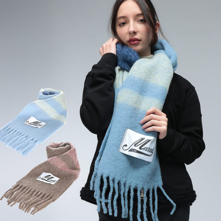 楽天市場】MARNI マルニ マフラー ストライプ アルパカ・モヘア製