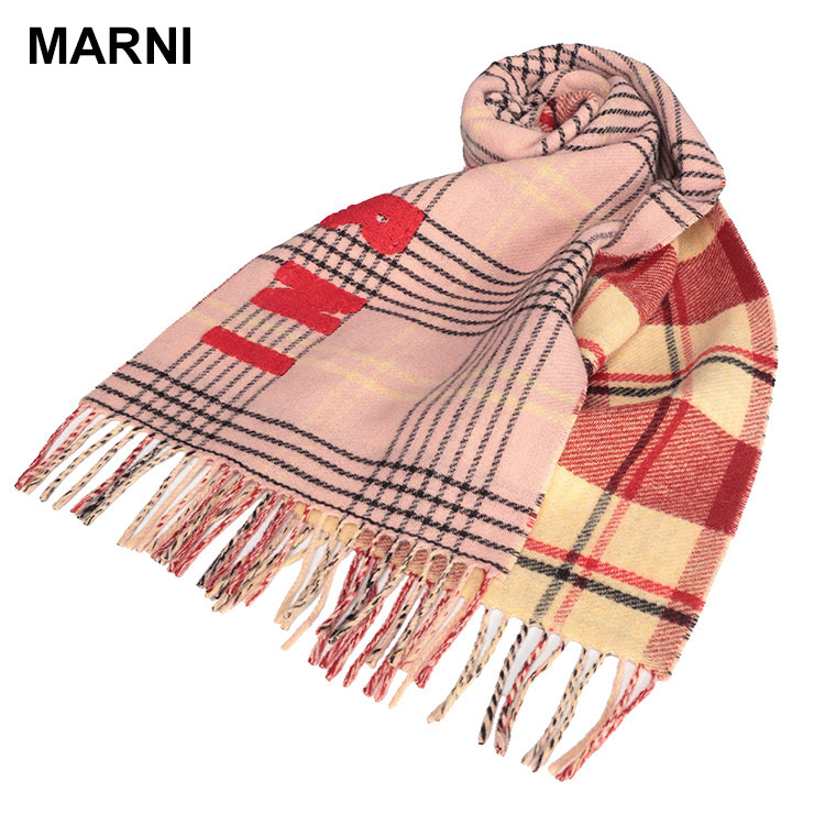 マルニ MARNI ウール チェック マフラー MALSCMC0119Y0 ブランド レディース マフラー フリンジ 防寒 秋冬