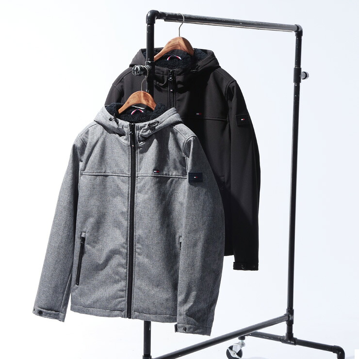 TOMMY HILFIGER (トミーヒルフィガー) 裏ボア フルジップ ジャケット SOFTSHELL HOODY WITH SHERPA LINING 156AP477 メンズ 男性 トップス アウター ジャケット ブルゾン 防寒 秋冬