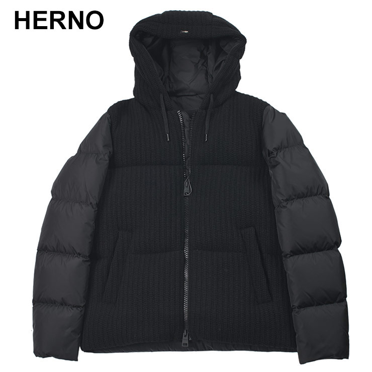 【楽天市場】ヘルノ HERNO ニット切り替え フード フルジップ ダウンジャケット HRPI1198U33423 ブランド メンズ 男性 ...