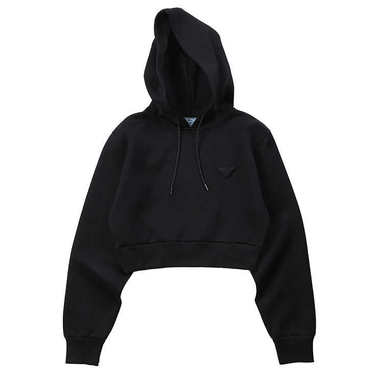 プラダ PRADA 立体ロゴ ボックスシルエット クロップドパーカー PRL13471010GS ブランド レディース トップス パーカー プルオーバー 長袖 春 夏|メンズショップ サカゼン
