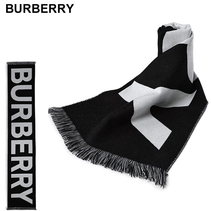 BURBERRY ロゴ入りマフラー ブラック/ホワイト 楽天市場】バーバリー BURBERRY レディース 小物 マフラー ストール