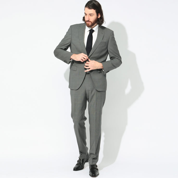 ヒューゴボス HUGO BOSS ナチュラルストレッチ ウール シングル ノータック スーツ HBJE10269056 ブランド メンズ 男性 スーツ セットアップ ビジネス フォーマル