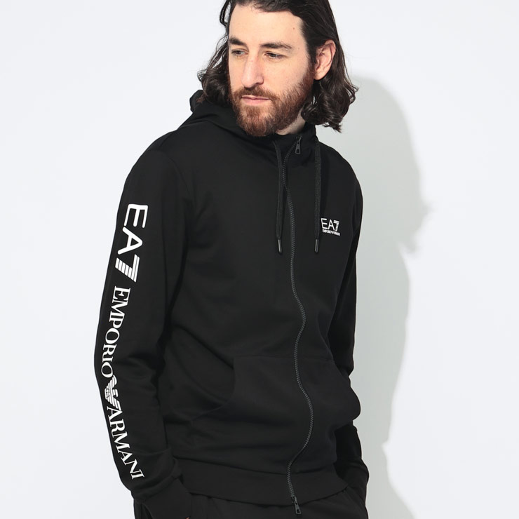 美品　エンポリオアルマーニ　　EA７　パーカー　ジャケット　メンズ　エコレザーM EMPORIO ARMANI エンポリオ アルマーニ パーカー スウェット