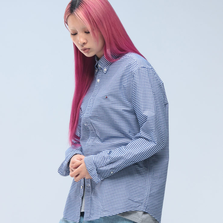 TOMMY HILFIGER (トミーヒルフィガー) 綿100％ ギンガムチェック レギュラーフィット オックスフォード ボタンダウン 長袖 シャツ MW0MW36395 メンズ 男性 トップス シャツ 長袖シャツ 羽織り インナー アメトラ