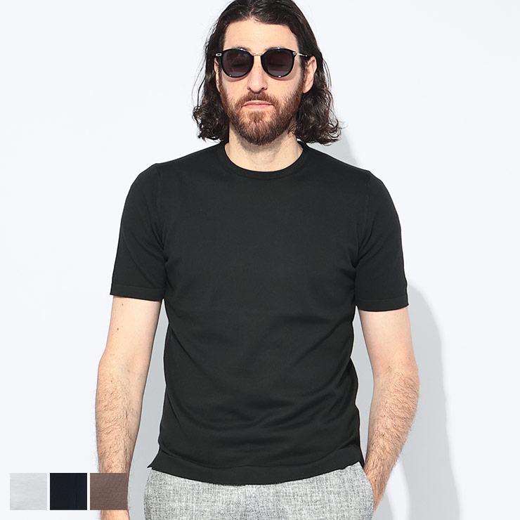 グランサッソ GRANSASSO 無地 クルーネック 半袖 ニット Tシャツ GRS5813818120 ブランド メンズ 男性 トップス Tシャツ ニットT コットン 春 夏