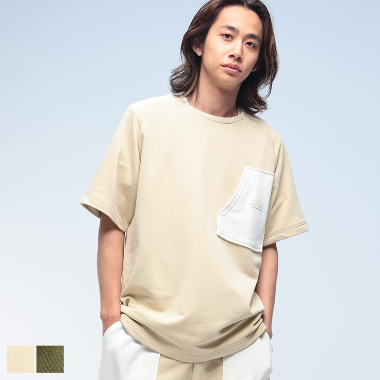 THE NORTH FACE (ザ ノースフェイス) ワンポイント ポケット スウェット Tシャツ TERRY RELAXED TEE NF0A8C28 メンズ 男性 トップス Tシャツ 半袖 クルーネック プルオーバー 春 夏
