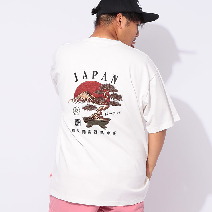 POWER TO THE PEOPLE (パワートゥザピープル) 盆栽 刺繍 半袖Tシャツ「JAPAN」 5501730 大きいサイズ メンズ トップス Tシャツ 刺繍 和柄