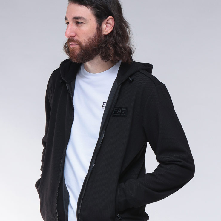 エンポリオアルマーニ EMPORIO ARMANI EA7 ボックスロゴ ジャガード ダブルジップ パーカー EA7M1119AF17982 ブランド メンズ 男性 トップス パーカー 長袖 ジップパーカー スウェット