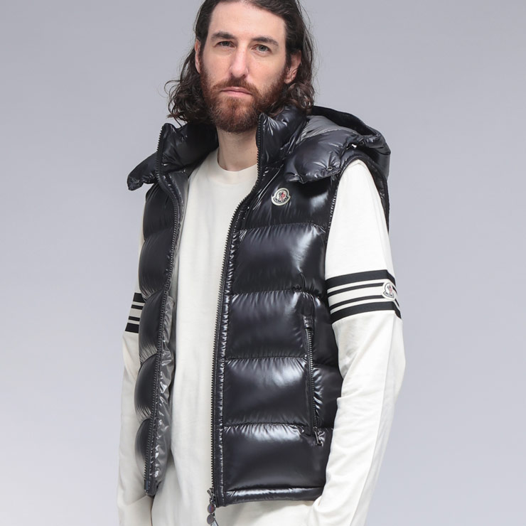 楽天市場】モンクレール ダウン ダウンベスト メンズ ロゴ ワッペン