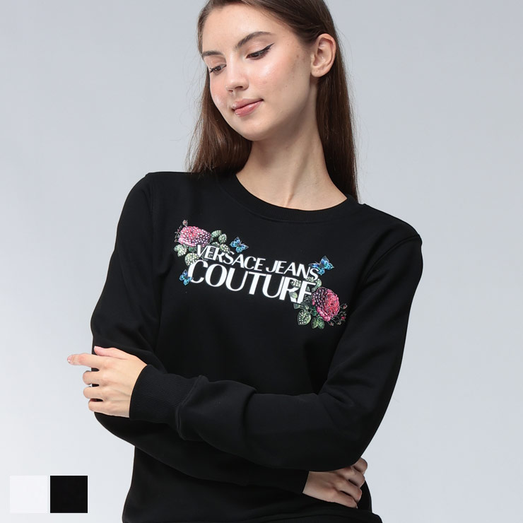 ヴェルサーチェ ジーンズ クチュール VERSACE JEANS COUTURE ローズロゴ クルーネック トレーナー VCL79HAIB00 ブランド レディース トップス トレーナー プルオーバー 長袖 秋 冬|メンズショップ サカゼン