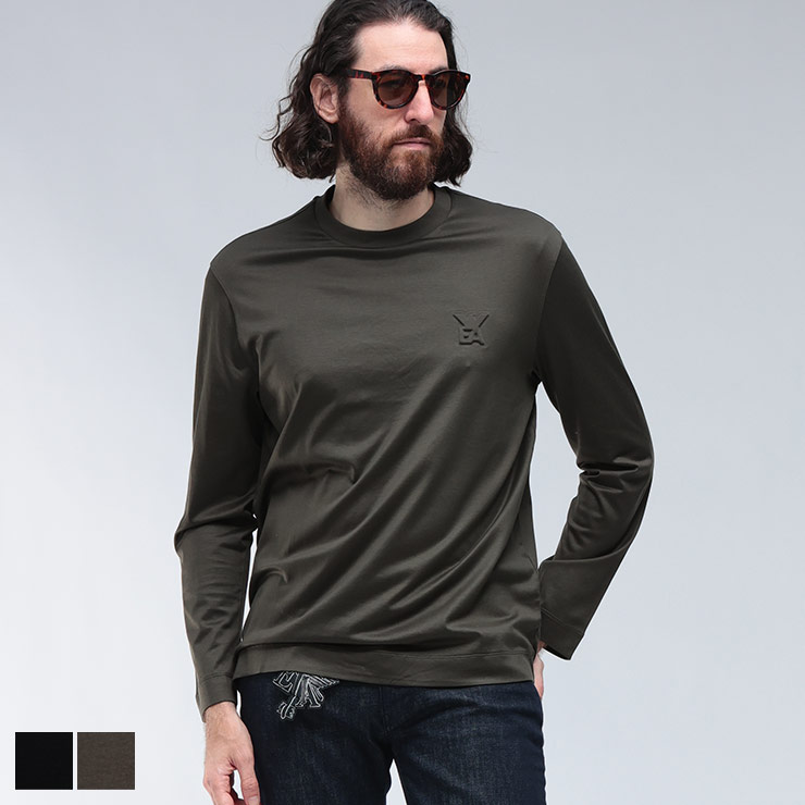 エンポリオアルマーニ ロンT Tシャツ EMPORIO ARMANI トップス メンズ エンボス 立体ロゴ イーグル 長袖 ストレッチ EAEM4346AF10761 ブランド シンプル カジュアル 秋冬｜メンズショップ サカゼン