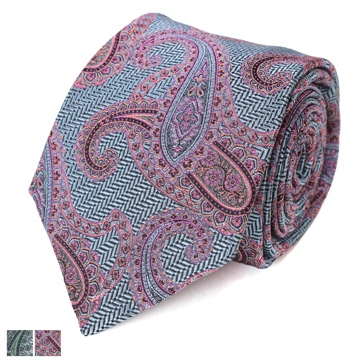 ETRO エトロペイズリー柄　ネクタイパープル系 ETRO/エトロ_Men通販 | パッチワークシルクネクタイ【送料無料
