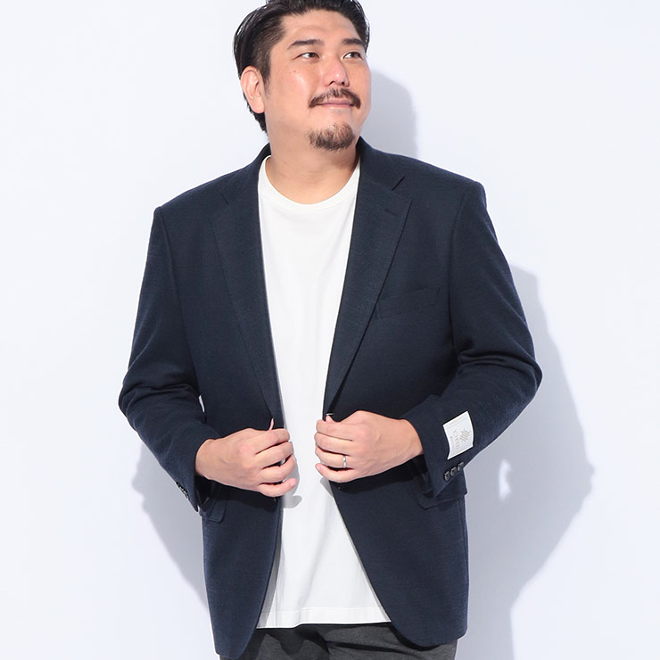 B＆T CLUB (ビーアンドティークラブ) ICHITEKI JAPAN FABRIC シングル 2ツ釦 ジャケット 【3L 4L 5L 6L 7L】 612525325A89717 大きいサイズ メンズ アウター ジャケット ビジネス フォーマル テーラード 無地
