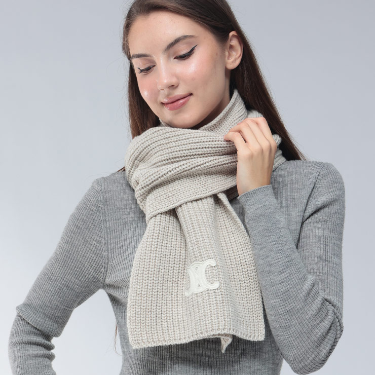 楽天市場】CELINE セリーヌ マフラー Triomphe Scarf 2AZ0A384D