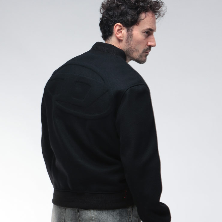 ディーゼル スタジャン アウター DIESEL メンズ オーバルD バックロゴ ウール ジャケット ブルゾン DSA195820PJBI ブランド シンプル カジュアル 大人｜メンズショップ サカゼン