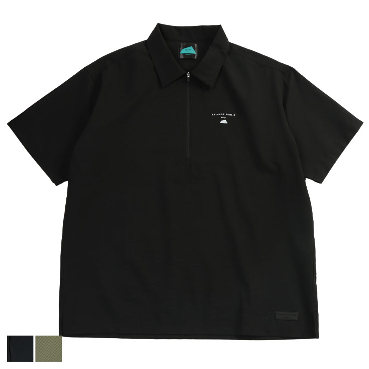 【完全別注 L LL】SALVAGE PUBLIC Kolepa サルベージパブリックコレパ 半袖 ポロシャツ L LL 大きいサイズ メンズ ドライメッシュ ハーフジップ Half-Zip Polo S/S L-LL メンズ ゴルフ トップス ハワイ 機能性 ブラック カーキ｜メンズショップ サカゼン