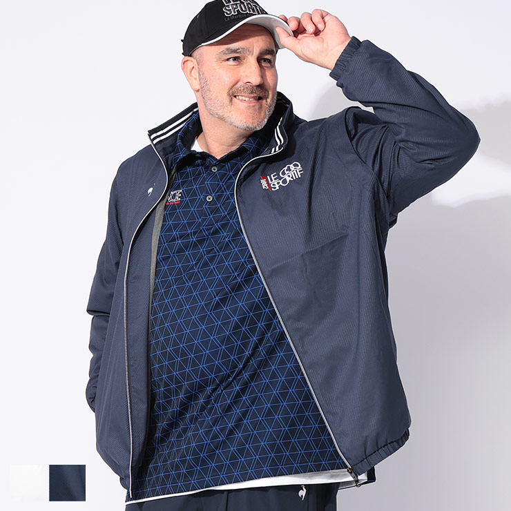 le coq sportif ルコックスポルティフ GOLF ヒートナビ 2WAY 撥水 ストレッチ フルジップ ブルゾン LG5FWBB0M 大きいサイズ メンズ アウター ジャケット ブルゾン ベスト ゴルフ スポーツ|メンズショップ サカゼン