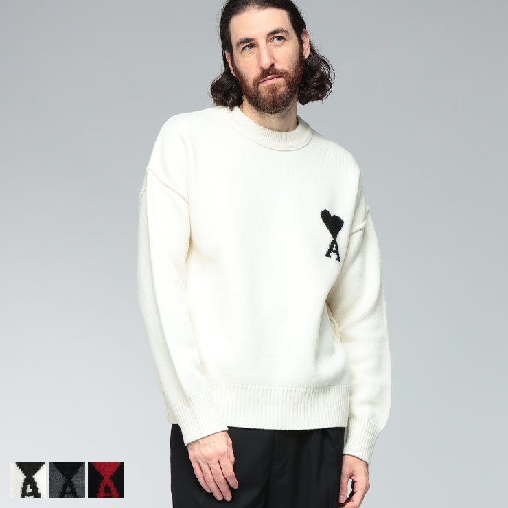 楽天市場】アミパリス ニット セーター ブラック メンズ AMI PARIS